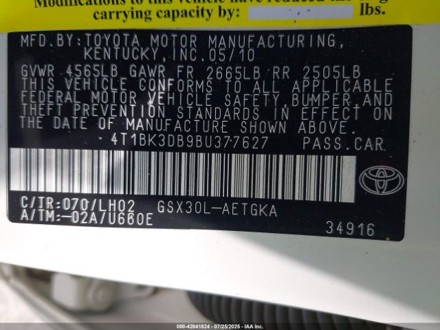 2011 TOYOTA AVALON 4T1BK3DB9BU377627 Photo 8