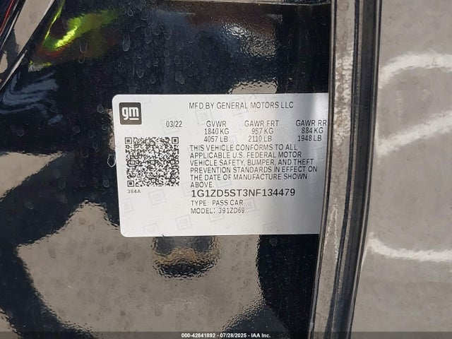 1G1ZD5ST3NF134479 Chevrolet lfv - direct injection, variable valve timing, gen 1 gmna