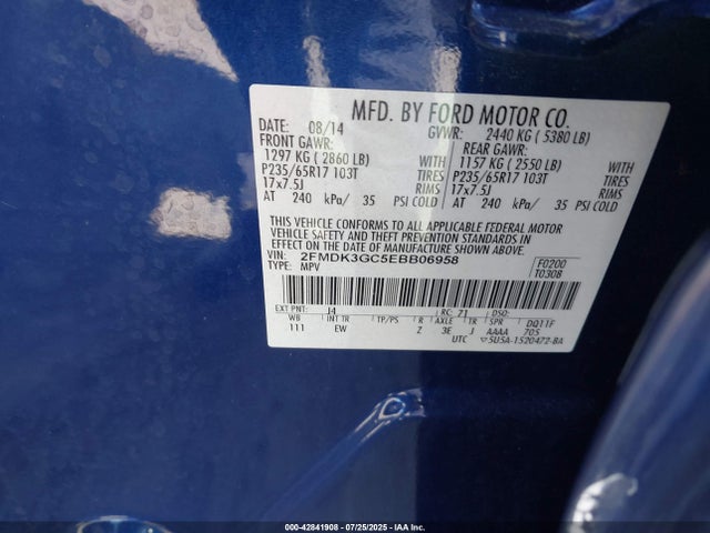 Ford 2014 2014 2FMDK3GC5EBB06958 Image 9