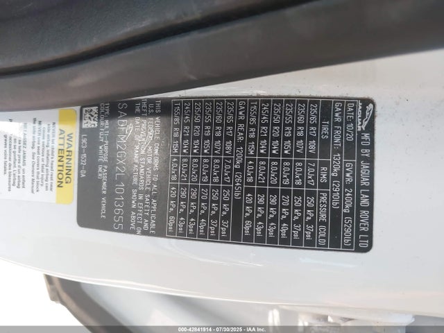 2020 JAGUAR E-PACE SADFM2GX2L1013655 Photo 8