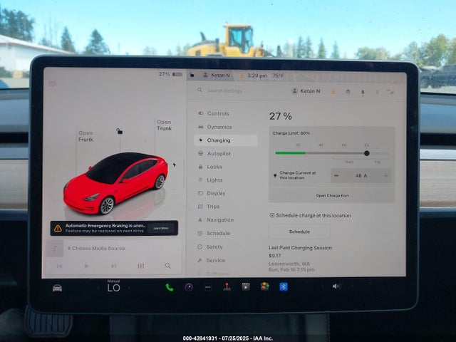 5YJ3E1EB9NF272036 Tesla MODEL 3