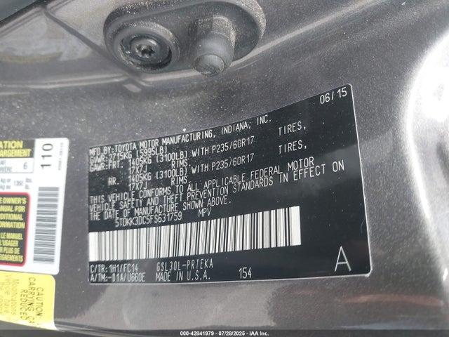 Toyota Sienna Le 8 Passenger 2015 5TDKK3DC5FS631759 Image 9