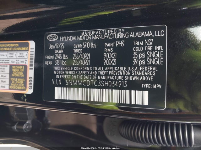 Genesis t-gdi lambda iii 2025 5NMMCDTC3SH034913 Image 9
