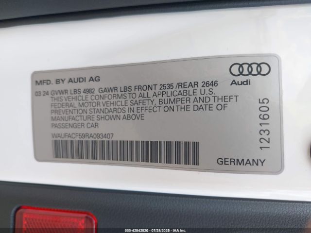 2024 AUDI A5 SPORTBACK WAUFACF59RA093407 Photo 8