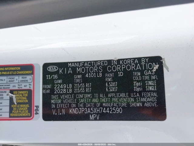 KNDJP3A5XH7442590 KIA gdi