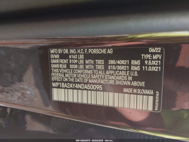 2022 PORSCHE CAYENNE COUPE WP1BA2AY4NDA50095 Photo 8