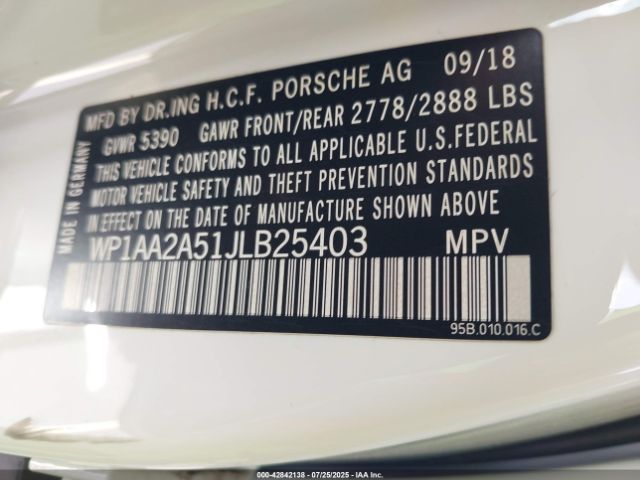 2018 PORSCHE MACAN WP1AA2A51JLB25403 Photo 8