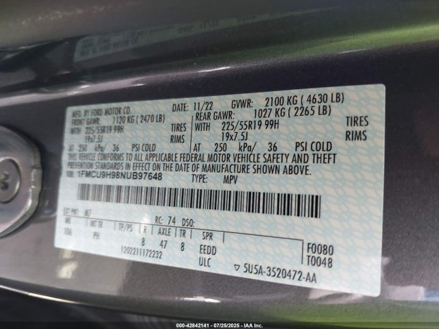 Ford gtdi 240ps 2022 1FMCU9H98NUB97648 Image 9