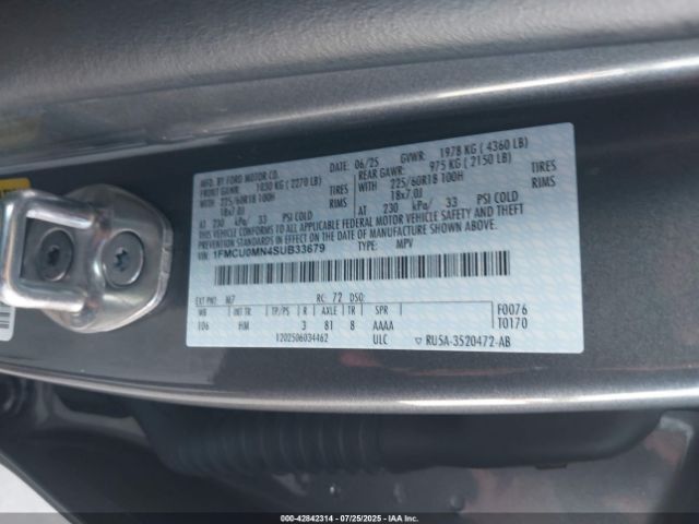 2025 FORD ESCAPE 1FMCU0MN4SUB33679 Photo 8