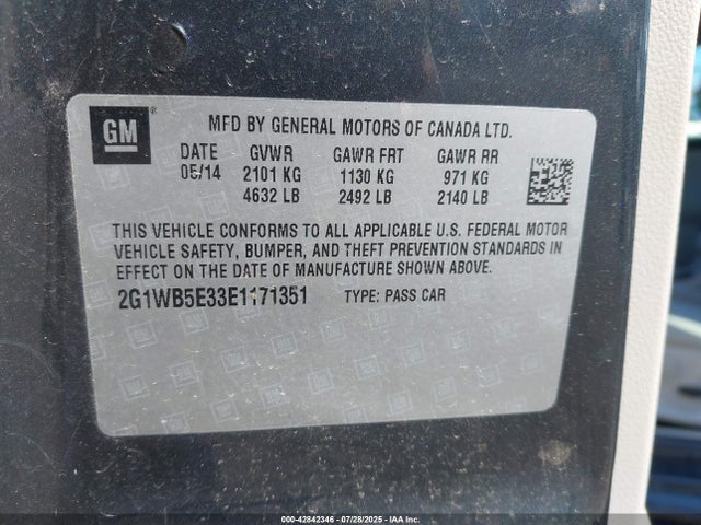 2G1WB5E33E1171351 Chevrolet lfx