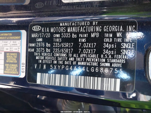 5XYPG4A34LG688755 KIA gdi theta-ii
