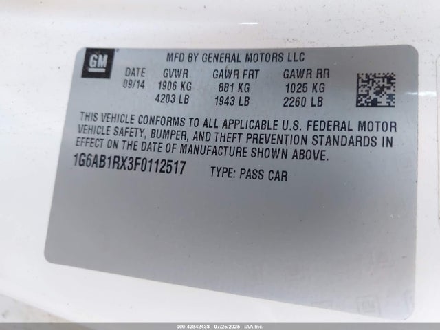 2015 CADILLAC ATS 1G6AB1RX3F0112517 Photo 8