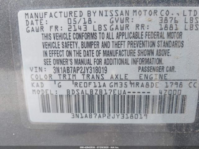 2018 NISSAN SENTRA 3N1AB7AP2JY318019 Photo 8