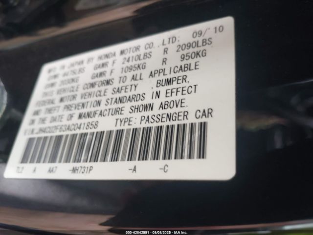 2010 ACURA TSX JH4CU2F63AC041858 Photo 8