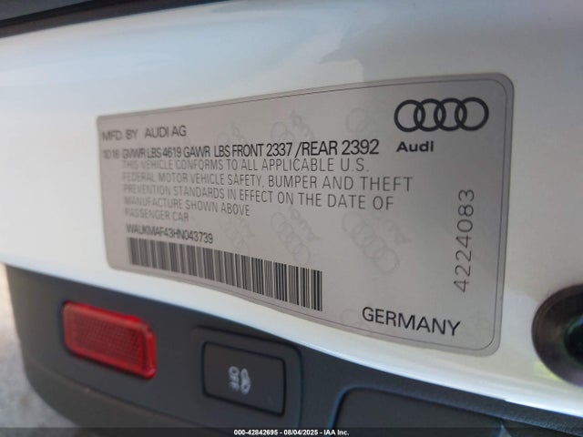 WAUKMAF43HN043739 Audi A4