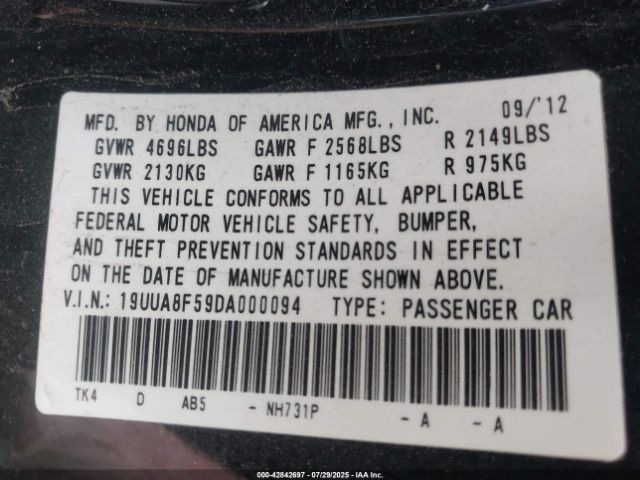 2013 ACURA TL 19UUA8F59DA000094 Photo 8