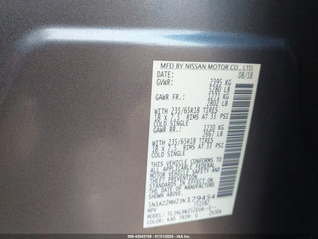5N1AZ2MH2JN179454 Nissan 2018