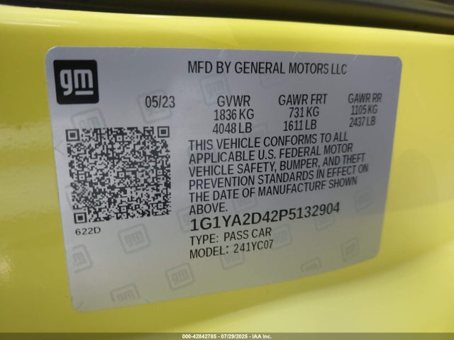 1G1YA2D42P5132904 Chevrolet lt2