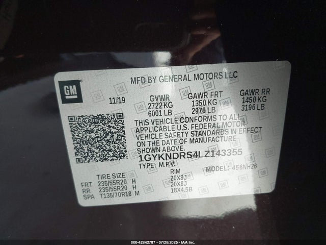 2020 CADILLAC XT5 1GYKNDRS4LZ143355 Photo 8