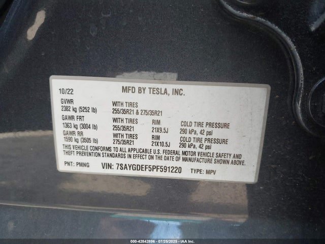 2023 TESLA MODEL Y 7SAYGDEF5PF591220 Photo 8