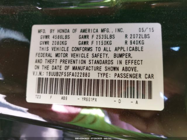 2015 ACURA TLX 19UUB2F55FA022980 Photo 8