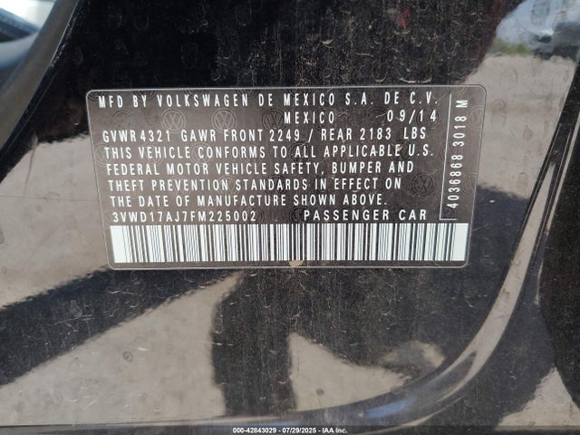 3VWD17AJ7FM225002 Volkswagen 1.8t