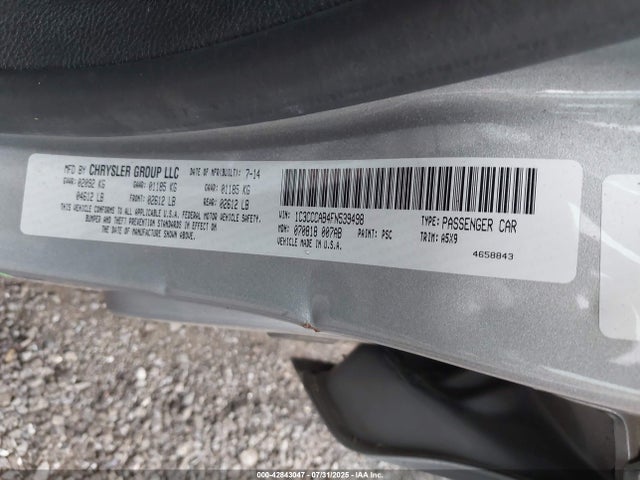 42843047 :رقم المزاد ، 1C3CCCAB4FN539498 vin ، 2015 Chrysler 200 Limited مزاد بيع