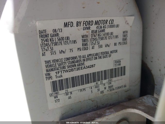 Ford F-250 2014 1FT7W2BT2EEA34287 Image 9
