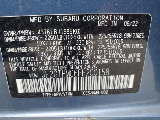 2023 SUBARU CROSSTREK JF2GTHMC6PH200158 Photo 8