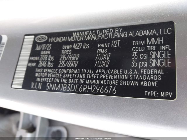 2024 HYUNDAI TUCSON 5NMJB3DE6RH296676 Photo 8