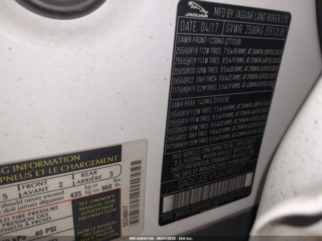 2018 JAGUAR F-PACE SADCJ2EV1JA245917 Photo 8