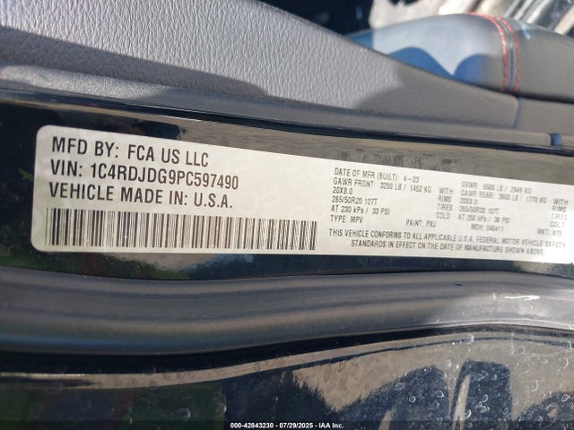 1C4RDJDG9PC597490 Dodge Durango