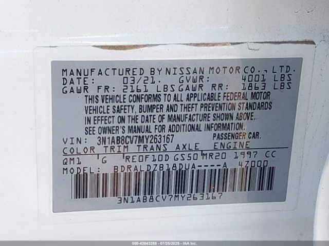 2021 NISSAN SENTRA 3N1AB8CV7MY263167 Photo 8