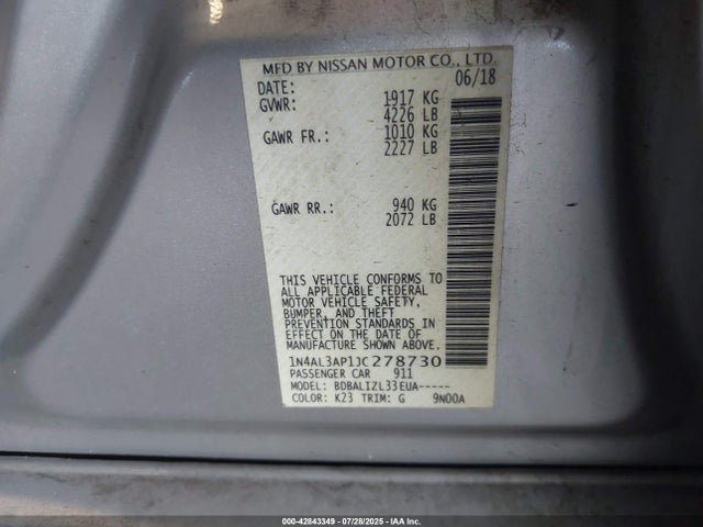Nissan 2018 2018 1N4AL3AP1JC278730 Image 9