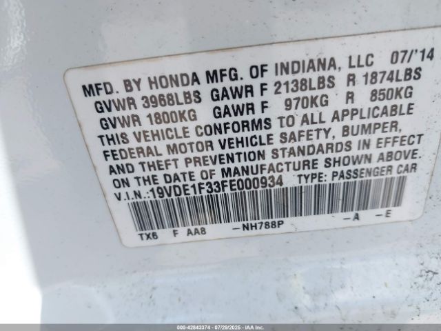 2015 ACURA ILX 19VDE1F33FE000934 Photo 8