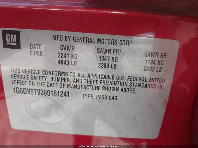 2008 CADILLAC CTS 1G6DV57V280161241 Photo 8