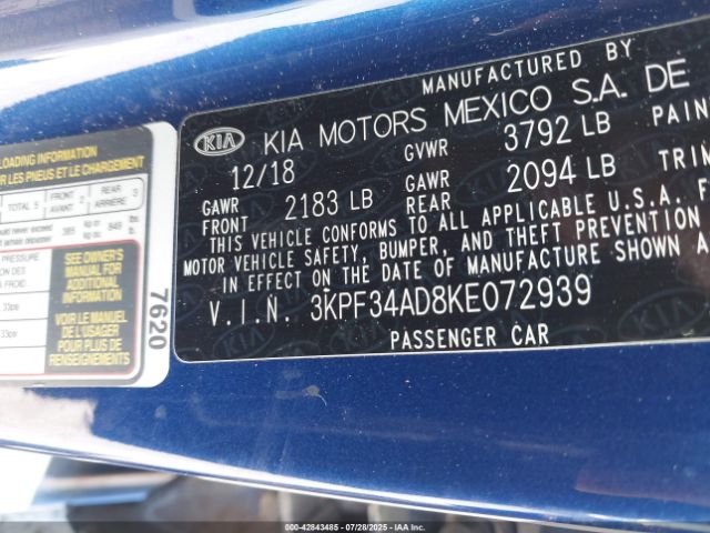 2019 KIA FORTE 3KPF34AD8KE072939 Photo 8