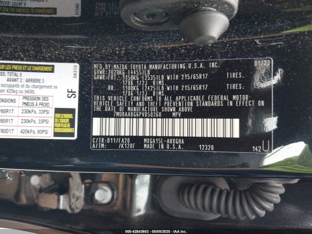 7MUBAABG6PV050260 Toyota m20a-fks