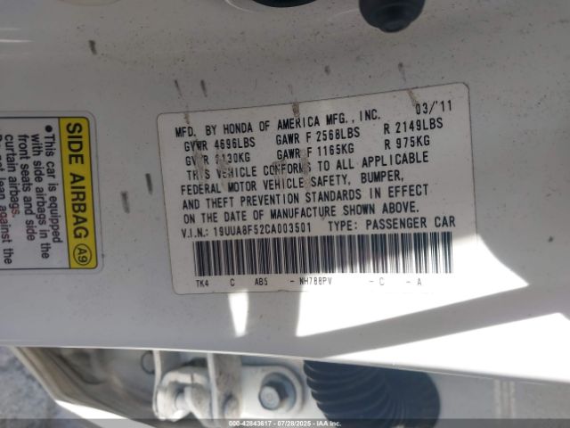 2012 ACURA TL 19UUA8F52CA003501 Photo 8