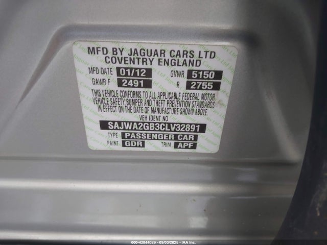 2012 JAGUAR XJ SAJWA2GB3CLV32891 Photo 8