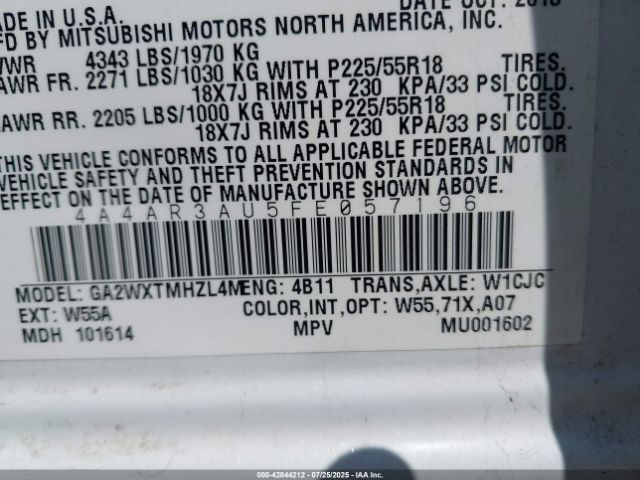 2015 MITSUBISHI OUTLANDER SPORT 4A4AR3AU5FE057196 Photo 8