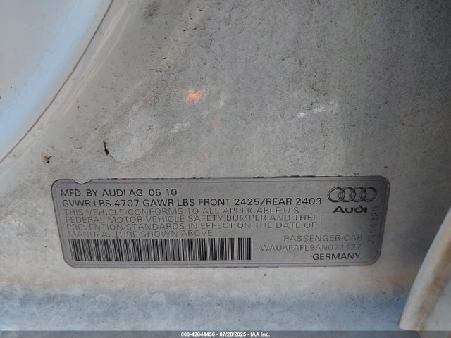 2010 AUDI A4 WAUAFAFL9AN071127 Photo 8