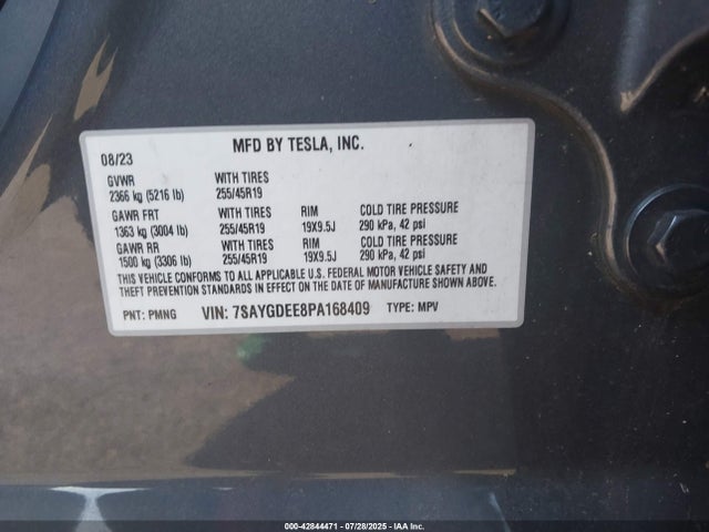 2023 TESLA MODEL Y 7SAYGDEE8PA168409 Photo 8