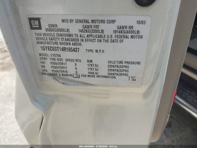 2004 CADILLAC ESCALADE 1GYEC63T14R165427 Photo 8