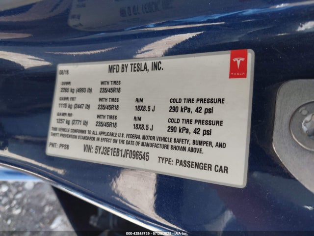 2018 TESLA MODEL 3 5YJ3E1EB1JF096545 Photo 8