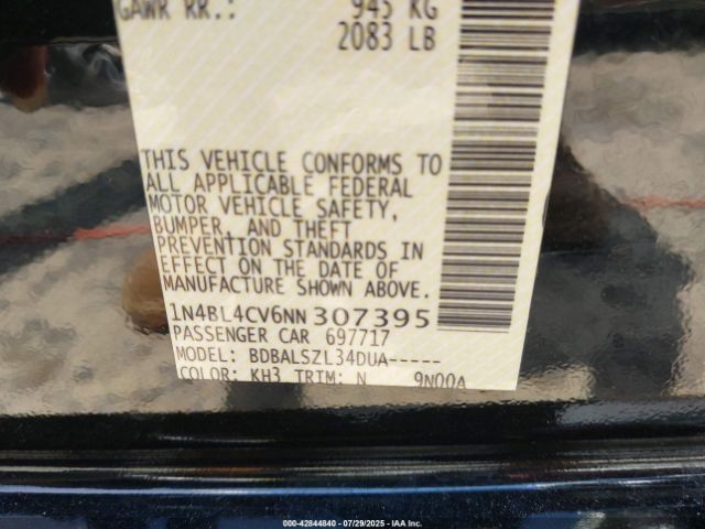 2022 NISSAN ALTIMA 1N4BL4CV6NN307395 Photo 8