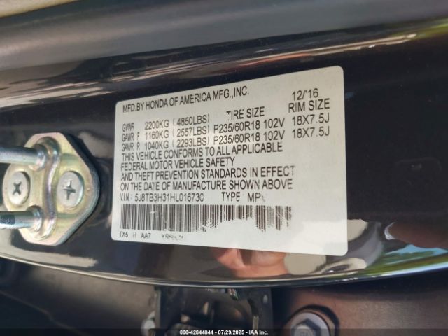 2017 ACURA RDX 5J8TB3H31HL016730 Photo 8