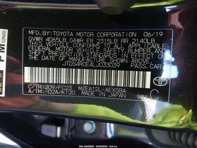 JTDS4RCE4LJ033039 Toyota m20-fks