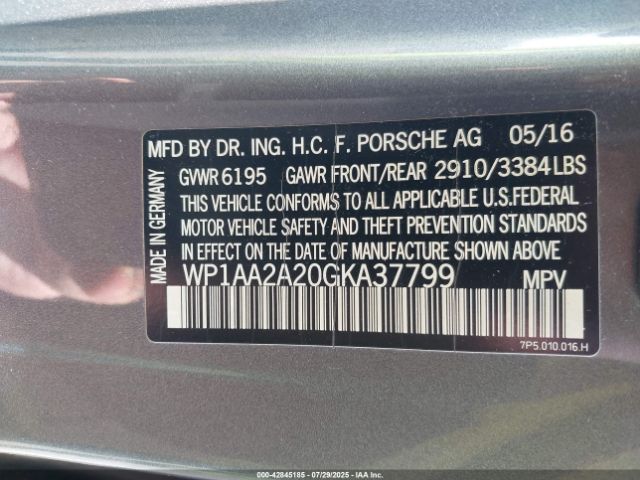 2016 PORSCHE CAYENNE WP1AA2A20GKA37799 Photo 8