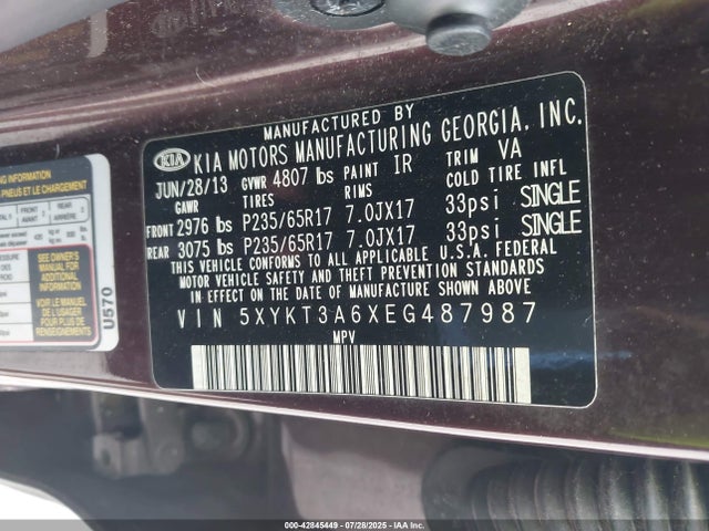 5XYKT3A6XEG487987 KIA dohc t-gdi theta-ii